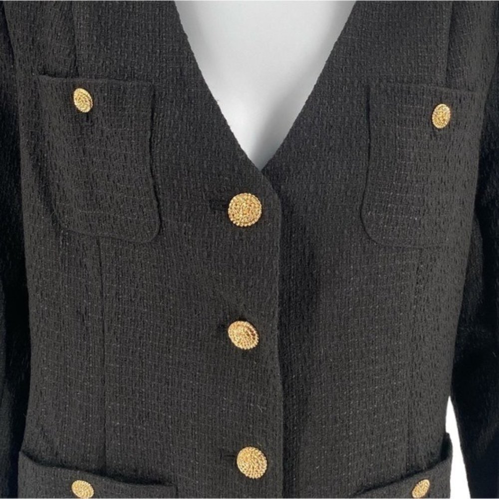Pomander Place | NEW Black Tweed Keira Long Sleeve Mini Dress Size XL - Picture 6 of 12